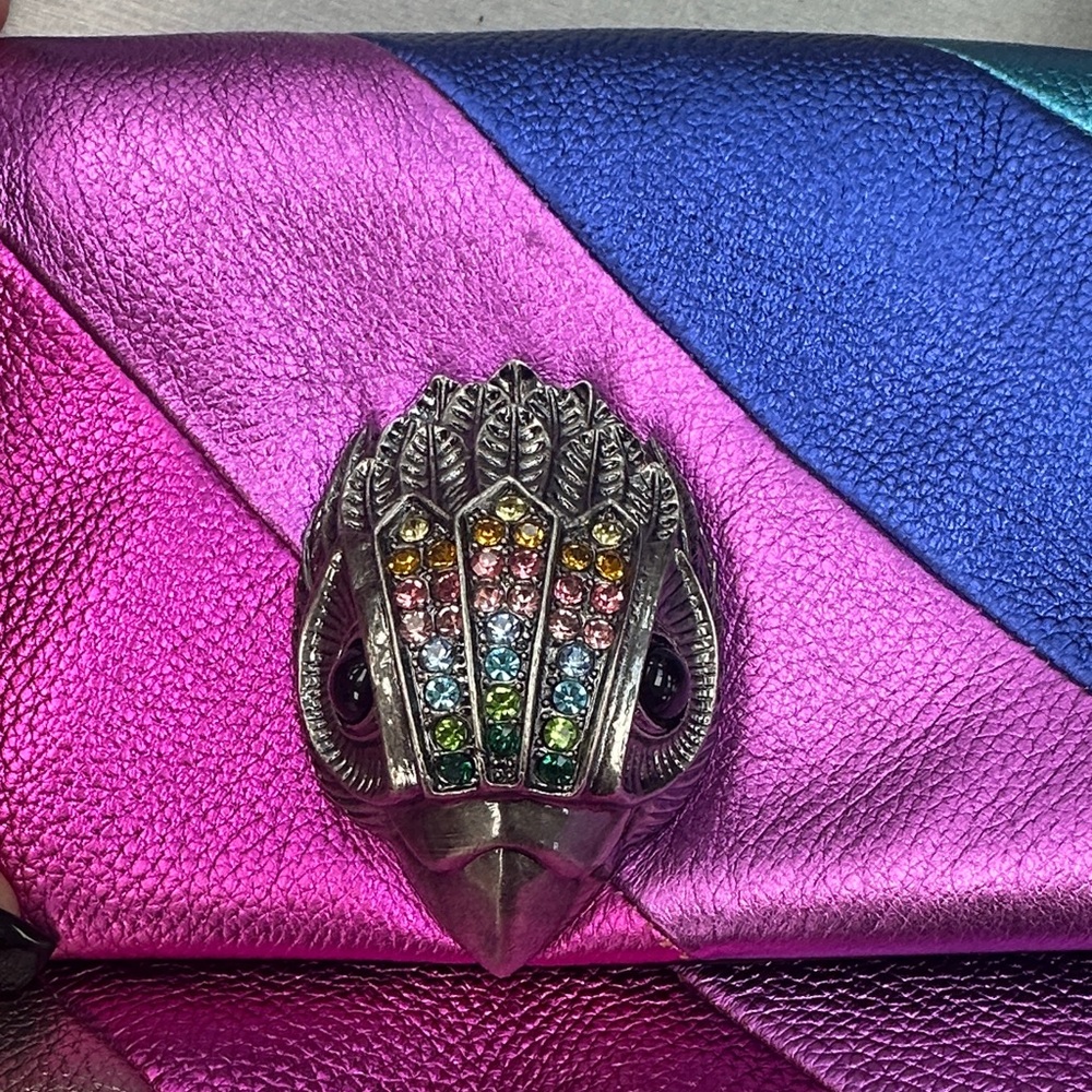 Kurt Geiger Rainbow Striped Shoulder Bag - Picture 5 of 9